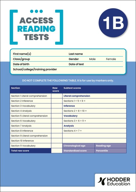 New Access Reading Test (ART) 1B, PK10