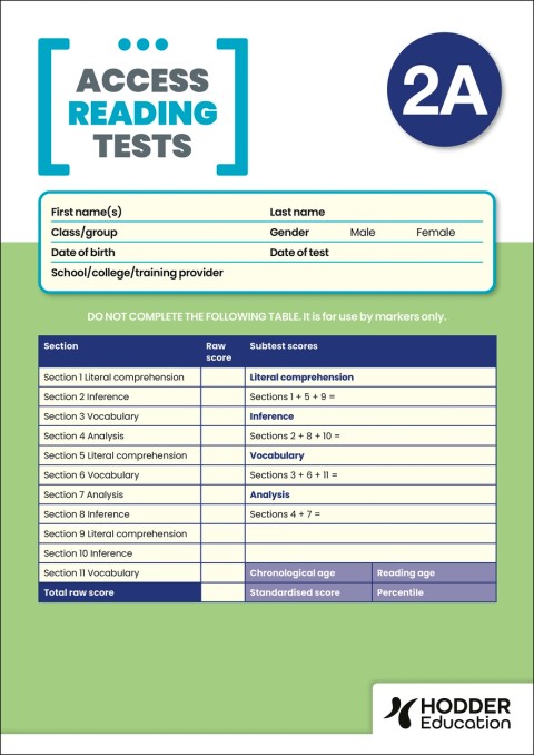 New Access Reading Test (ART) 2A, PK10