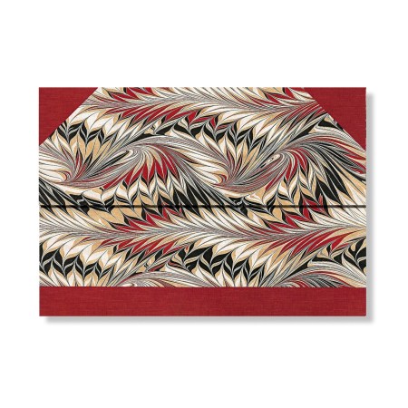 Rubedo (Cockerell Marbled Paper) Document Folder (Wrap Closure)