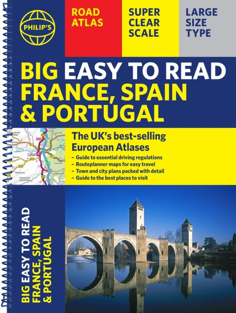 Philip's Big Easy to Read France, Spain & Portugal Road Atlas